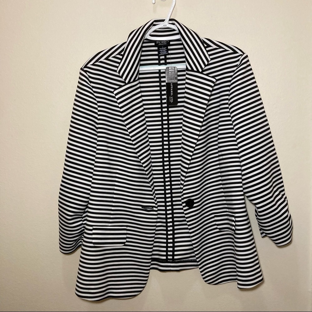 SOLD Black and white striped blazer